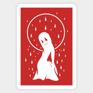 sad ghost in the rain Sticker